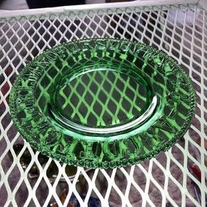 Depression Glass Vintage Green 7” Alphabet ABC Child's Letters Plate * Perfect!
